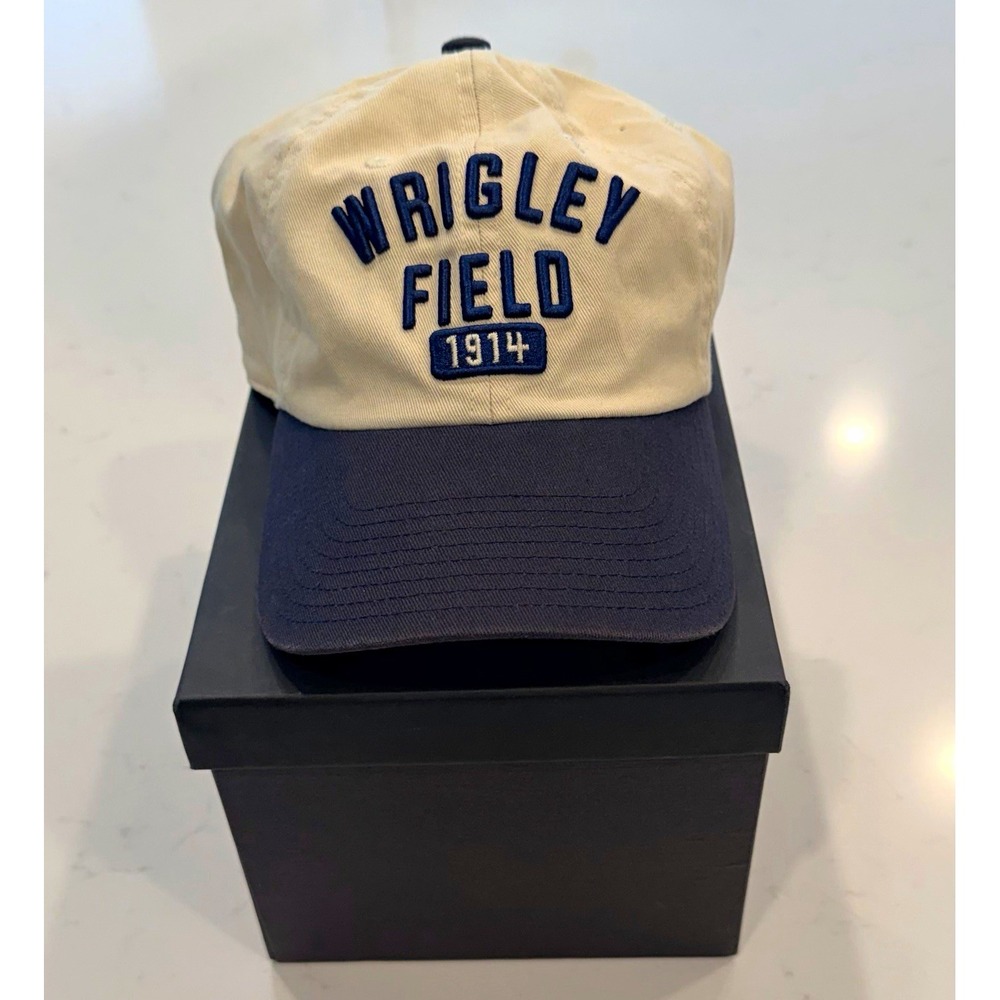 American Needle Wrigley Field 1914 Beige/Navy Adjustable Baseball Cap One Size